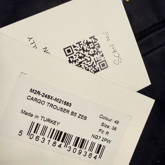 Paul Smith Mens Zebra Motif Cargo Trouser Pants Size 38 Blue NWT $348 - Picture 4 of 8